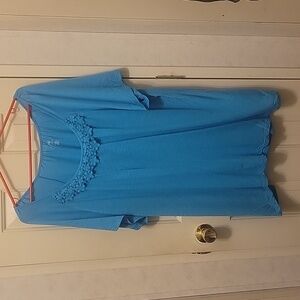 Just My Size Women's Short Sleeve Blue Blouse
